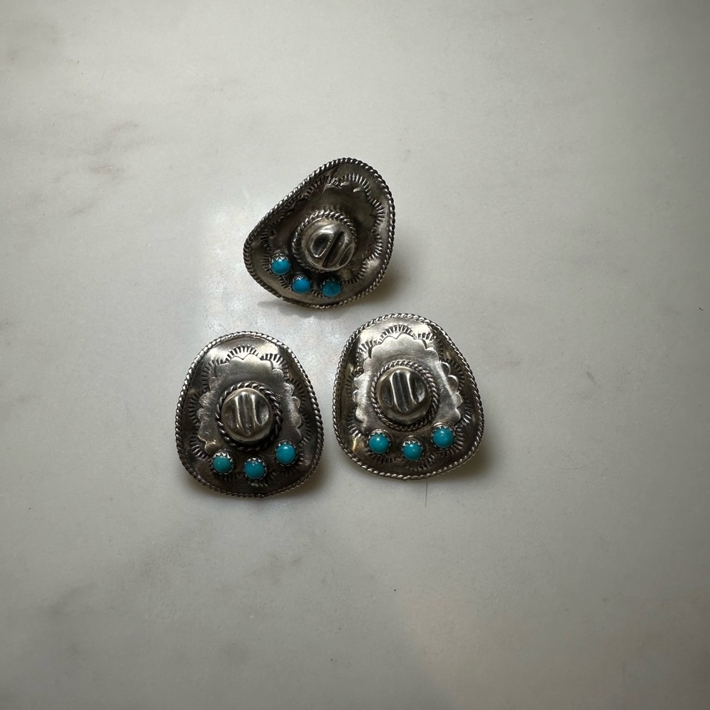 Cowboy hat earrings and ring set